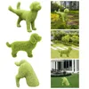 Decorazioni da giardino Floccaggio Figurine di animali Statua Ornamento artificiale per scultura di cane con muschio verde