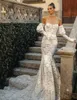 Elegant Lace Mermaid Wedding Dresses New Illusion Bodice Applique Sweetheart Bridal Gowns Juliet Sweep Train Robe Vestido De Noiva Customized Size H24083
