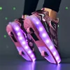 Rull Skate Shoes Children Boys Girls Gift Toys Games Kids 2 Wheels Sneakers Student Outdoor Casual Sports Lighted Footwear 240116