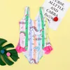 Baby Girls Swimwear One-osobowe projektanty dzieci kostium kąpielowe Dzieci Bikini Bikinis Cartoon Drukowane garnitury kąpiel