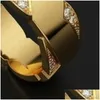 Band Rings Classics Ring Plated Gold Crystal Elegant Gifts Band New Fashion Accessories Woman Man Rings Engagement Anniversary 2Lrb K Dhg6U