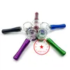 Colorful Aluminium Alloy Smoking Filter Pyrex Thick Glass Dry Herb Tobacco Portable Innovative Design Cigarette Holder Tube