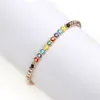 Bracelets 6Pcs Dainty Gold Plated Rainbow Enamel mini eyes Adjustable Chain Slide bracelet Jewelry