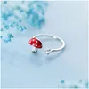 Band Rings Mloveacc 925 Sterling Sier Enamel Mushroom Finger Rings For Women Cz Wedding Engagement Ring Jewelry 910 T2 Drop Delivery Dhpmy