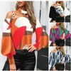 Blouses pour femmes femme haute Sexy col roulé épaules dénudées à manches longues montre de sport Blouse chemises vêtements 2024