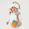 Altre forniture per feste per eventi Umorden Halloween Purim Pasqua Neonato Bambino Coniglio Costume da coniglio Con cappuccio Gilet con carota Ispessimento invernale 2 colori 1-2T 2-3T YQ240116