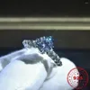 Cluster Rings Hoyon Pure Natural Zircon Stone Diamond Gemstone Solid 925 Sterling Silver Color Ring for Women Jewelry 1 Real Free