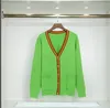 Haute qualité nouveaux femmes et hommes pulls de luxe tricoté vintage cardigan rayure marque évider bleu vert pull pull décontracté streetwear tops g2