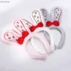 Headbands 1Pcs Women Girls Easter Festival Rabbit Ear Headband Cute Big Plush Hairband Adult Bowknots Hair Decorations Cosplay Party Gifts YQ240116