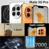 Écran tactile Smartphone MAT50 Pro Android Écran couleur 4g 3 Go 8 Go RAM64 Go 128 Go 256 Go Rom 7,3 pouces Écran HD Smart Wake Gravity Le capteur prend en charge plusieurs langues