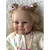 60 cm Reborn Maddie Girl Doll met geworteld blond haar Zacht knuffellichaam speelgoed voor kinderen 240116