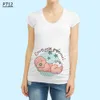 Mutterschaft Tops T-Shirts süße schwangere Frauen Entmütterlichkeitskleidung Baby Druck Schwangeres lustiges T-Shirt Sommer Mutterschaft Top Schwangerschaft Ankündigung Neues Baby Tee H240508