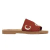 Luxe sandalen Woody Mule platte dia's Designer Canvas Slippers Womens Letter sandaal pantoffel schoenen casual dikke bodem netto rode zomer platte slippers w n08i #