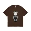 Gaojie Trendy Marke Little Bear Double Yarn Pure Cotton Violent Kaw Large Print Loose Short Sleeve T-Shirt