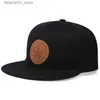 Bollkåpor fast färg läder lönn blad mäns baseball mössa platt grim hip hop cap utomhus solskade justerbar snapback cap kvinnors hatt q240116