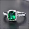 ソリティアリング新しいMticolored Square Large Zircon Ring Classic Qualitiesダイヤモンドホワイトゴールドメッキワークマンシップ爆発653 K2ドロップDHBI4