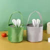 Autres fournitures de fête d'événement 10pcs / lot sac fourre-tout de lapin de pâques oreilles de lapin panier boîte de faveur de fête emballage boîte d'oeufs de pâques sac de bonbons sacs à main de lapin mignon yq240116