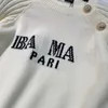 Suéter nuevo de diseñador de alta calidad con botones personalizados con letras en el pecho, suéter de punto informal bordado que combina con todo