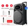 Altavoces 150W 15 pulgadas subwoofer altavoz de karaoke columna de altavoz bluetooth altavoz de baile cuadrado al aire libre micrófono inalámbrico TF AUX U disco