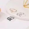 Band Rings Korean Fashion Heart Shape Open Wedding Ring Cross Hollow Out Knot Rings For Women Girl Bride Couples Valentines Gift 325 Dhxee