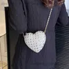 Sacs à bandoulière Mignon amour coeur Mini sac à bandoulière pour les femmes de luxe or argent fête de mariage sac de soirée mode polyvalent épaule sacs à main T240116