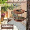 Autres fournitures pour oiseaux Bol de bain d'alimentation monté sur arbre 2 plateaux installés avec anneau de fer pour suspension murale