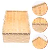 Dinnerware Sets Hand Woven Storage Basket Bin Rattan Wicker Picnic Snack Serving Tray Bread Fruit Sundries Container