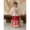 Roupas de ano para meninas terno roupas de inverno estilo chinês han traje antigo feminino bebê acolchoado casaco de pele cavalo-cara s 240115