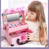 Children Makeup Cosmetics Box Princess Kid Toy Children's Pretend Play Set Lipstick Eye Shadow Safety Nontoxic Toys Kit For Girl 240115