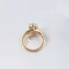 Modischer Hochzeits-Verlobungsring aus 14 Karat Gelbgold mit 3 Karat ovalem Moissanit-Diamant für Frauen