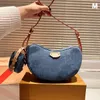 Croissant Shoulder Woman 10A Mirror Quality Cowhide Half Moon Designer Bag Handbag High Quality L262