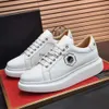 A mais alta qualidade Schuhe Plein Men Men Original Leather Up Platform Platform Solle Sneakers Style 20 sapatos casuais impressos