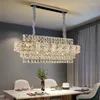 Ljuskronor modern kristallrektangel ljuskrona för matsal lyxig heminredning hängande lampa led kök ö inomhus belysning fixtur