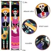 New Banners Streamers Confetti 1 Pair Day of The Dead Decoration Halloween Banner Porch Sign DIY Mexican Party Decorations Skull Welcome Hanging Door Banner