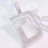 Mode européenne et américaine nouveau S Sier incrusté rectangulaire Mosantine plein diamant lettre Hip Hop pendentif