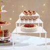 Bakeware Tools Acrylic Cake Disk 3 PCS Clear Holder Cupcake Stand dessert Display Riser Bakery Rack för