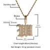 THE BLING KING gothique ancien anglais lettre initiale A-Z pendentif glacé cubique zircone breloque collier ras du cou Hiphop bijoux 240115