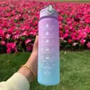 Water Bottle Motivational Drinking Bottle Sports Water Bottle With Time Marker Portable Reusable Plastic Cups Outdoor Travel Gym 240116