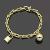 Tiffanylris charme pulseiras designer jóias corrente única camada em forma de u pulseira ouro/prata/rosa como presente de natal de casamento lvs2