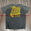 Heren T-shirts Gewassen tie-geverfd Saint Michael Pocket Hole T-shirt Heren Dames Schade Graffiti Tee T Shirtyolq