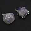 Pendant Necklaces Natural Stone Amethyst Irregular 30-45mm Winding Pearl Charm Fashion Jewelry DIY Necklace Earrings Boutique Accessories