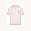24SS Casablanca Pink Tennis Hawaii koszule jedwabne wakacje wypoczynek na guziki Koszula z krótkim rękawem Hawaje
