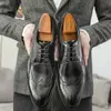 Italian Mens Brogues Genuine Leather Designer Handmade Fashion New Elegant Man Dress Wedding Business Social Shoes