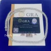 Pass Tester GRA Certificaten 6Mm 8Mm Breedte Eén Rij Sterling Sier VVS Moissanite Diamond Cubaanse Link Chain ketting