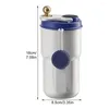 Water Bottles Insulated Cup Coffee Stainless Steel Leakproof Lid Thermal Double Wall Camping Traveling Car Tea Bottle