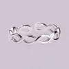 Cluster Rings Hollow Knitting Simple Design Silver Plated Jewelry Luster Cross 8 Words Fashion Exquisite Opening Ring Female