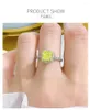 Anéis de cluster elegante princesa quadrado oliva verde 925 anel de prata conjunto com diamantes de alto carbono quebrado corte exclusivo jóias de casamento