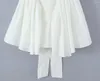 Robes décontractées Flétri français élégant coton blanc couture sexy dos nu mini robe mode dames couches réservoir femmes