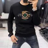 Produits européens 2023 Nouveau automne et hiver haut de gamme Hot Diamond Sweat à capuche Col rond pour hommes Marque tendance T-shirt décontracté à manches longues avec une base