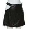 Юбки CINESSD, женская юбка 2024, модная летняя прозрачная юбка из искусственной кожи с высокой талией, мини однотонная WS950